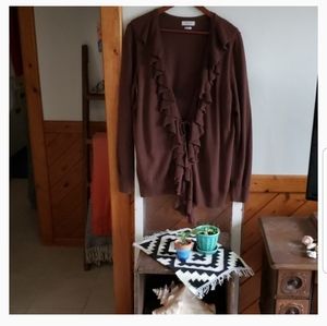Chocolate Brown Waterfall Cardigan